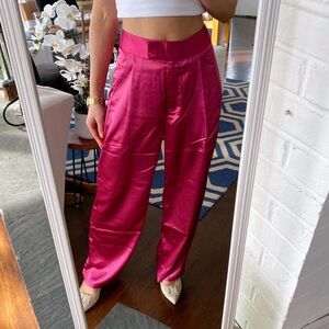 LUSH Women's Fuchsia Satin High Rise Pants! 💕